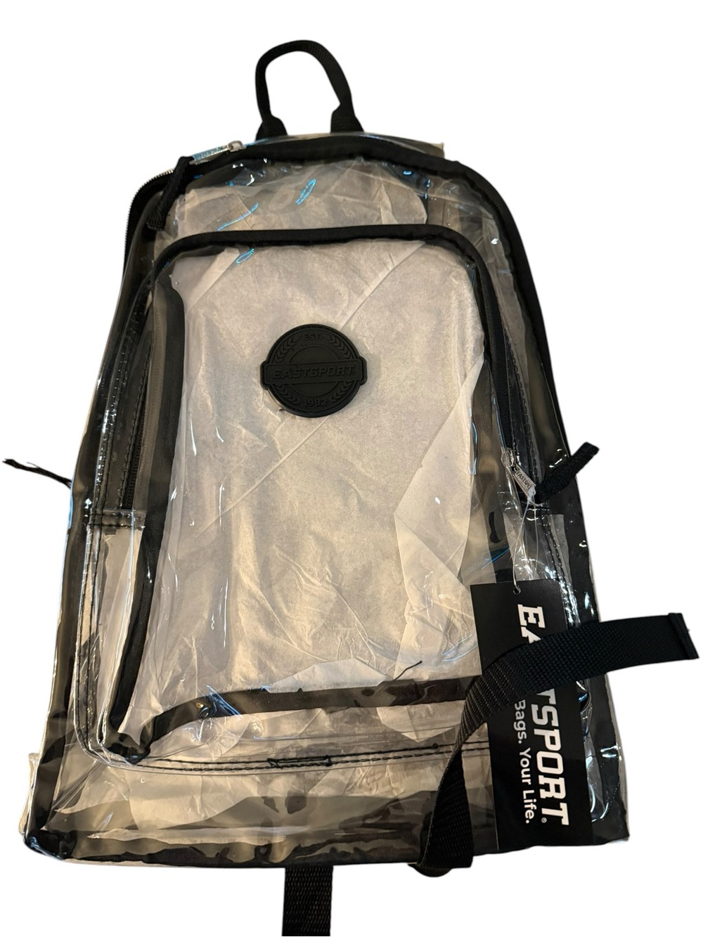 Eastsport Clear Stadium Backpack Black PVC NWT